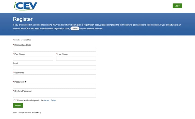 Student Registration: Student View